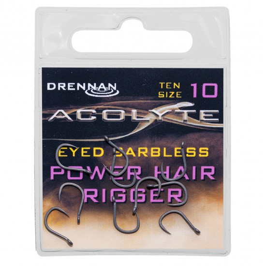 Carlige Drennan - Acolyte Power Hair Rigger Barbless Nr. 10 Carlige Drennan - Acolyte Power Hair Rigger Barbless Nr. 10